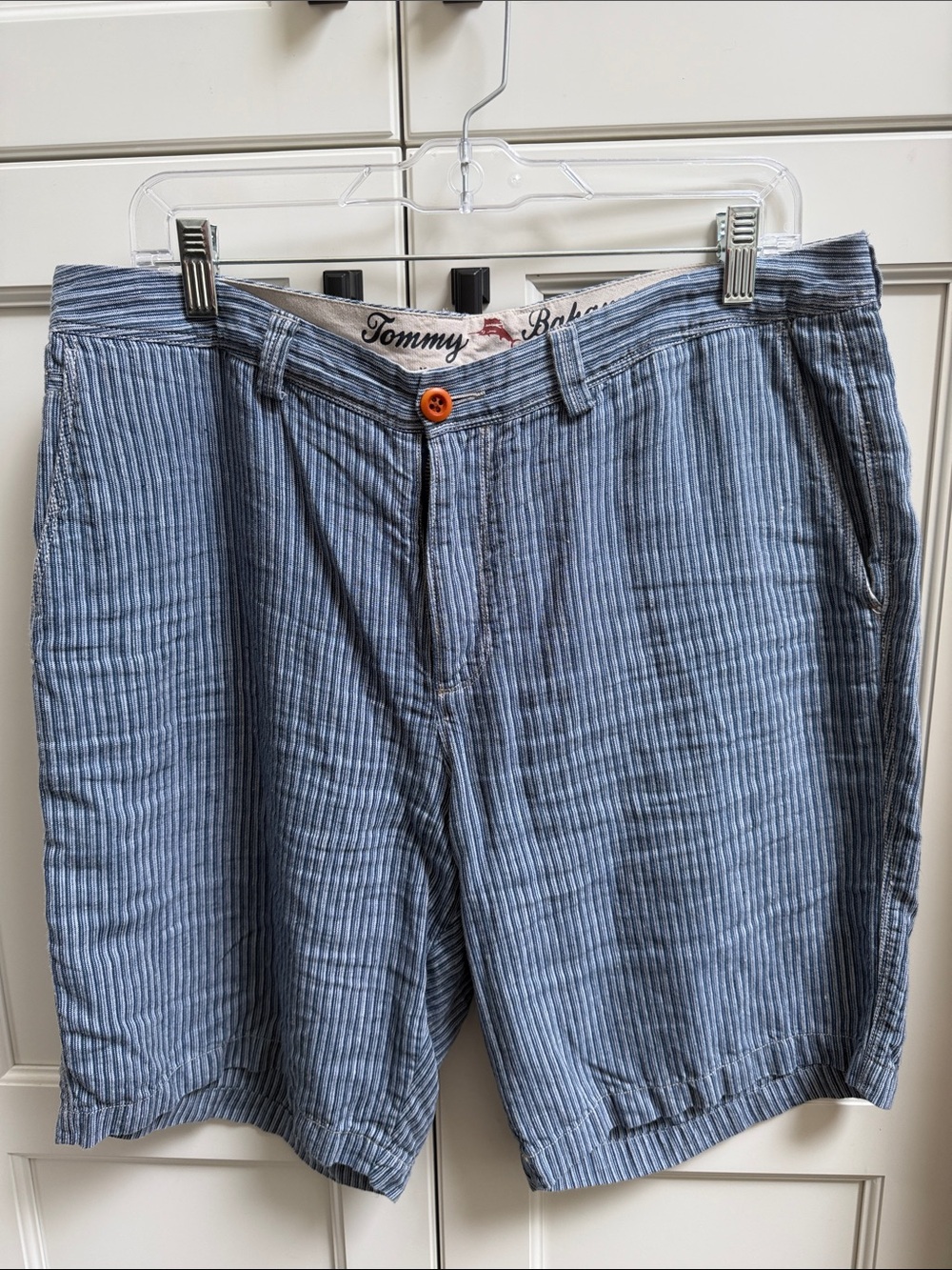 Tommy Bahama Blue Pinstripe Flat Front Men’s Shorts